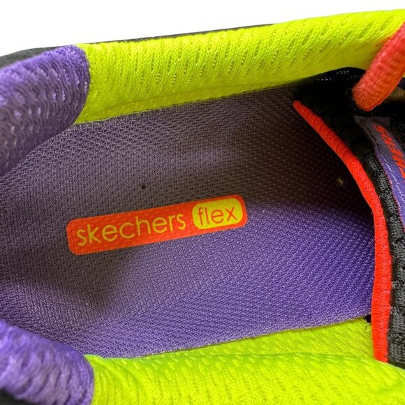 Skechers Flex Shoes Womens 11 Rainbow Neon Colorful Running Athletic 22257 - Picture 13 of 13